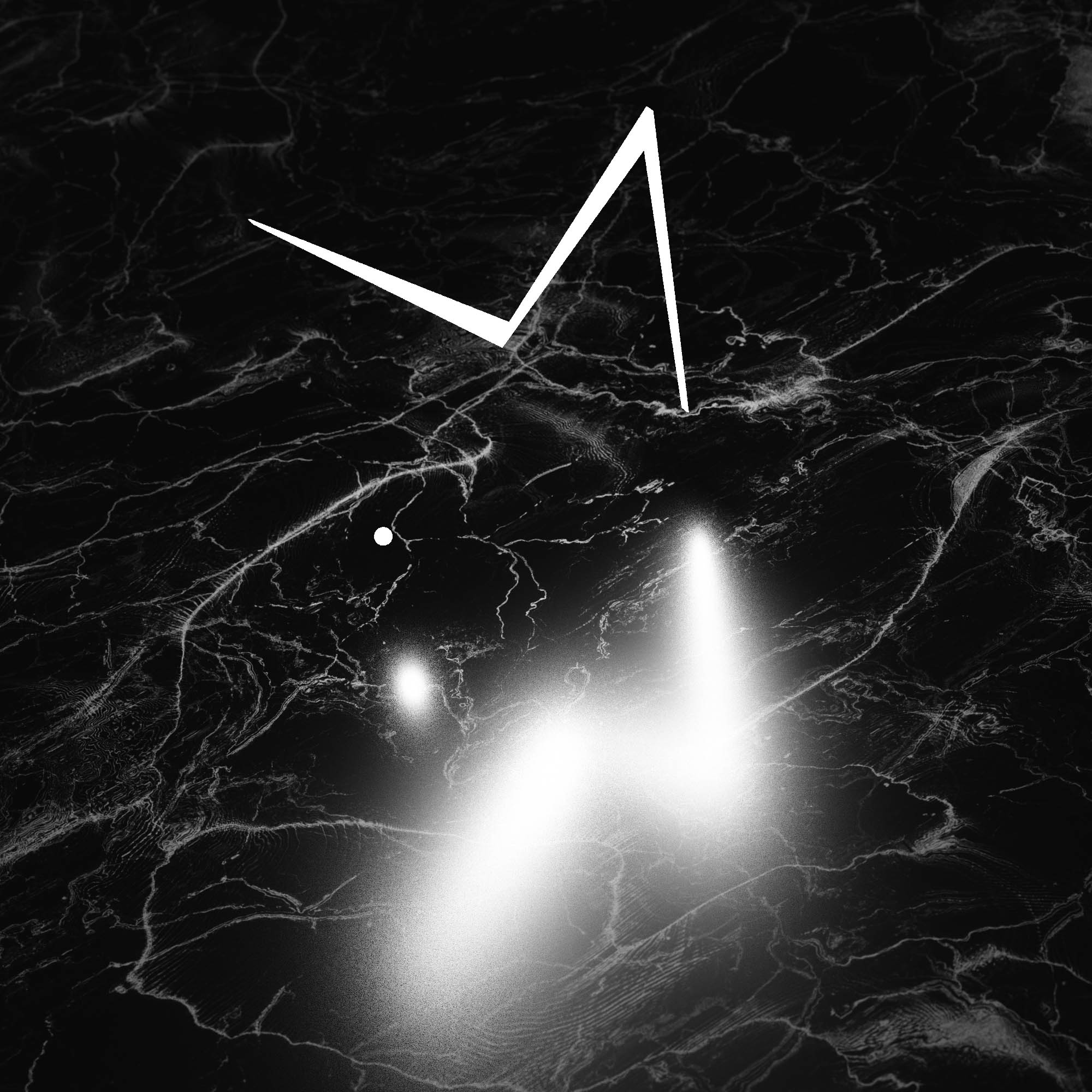 Modélisation 3D du logo du studio Meteor sur une plaque de marbre noir